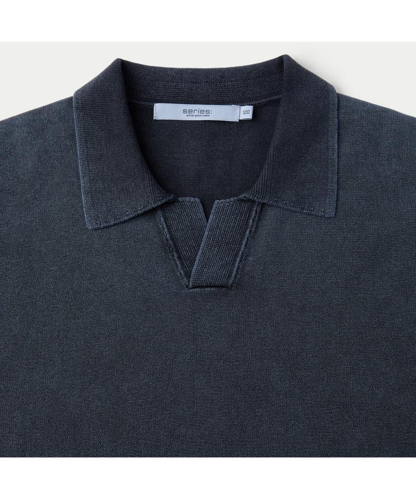Silijeu Garment Dyed Open Collar Sweater Sawam26581Bud