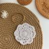 2/4Pcs Vintage Lace Floral Coasters Knitted Texture Round Woven Placemats  Wedding Party