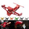Universal Motorcycle License Number Plate Frame Holder Bracket Adjustable Angle with LED Light