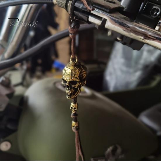 Брелок для ключей, устойчивый к ржавчине, гальваника в стиле ретро, не выцветающий, деликатный, для мотоцикла, подвеска в виде черепа, автомобильный аксессуар