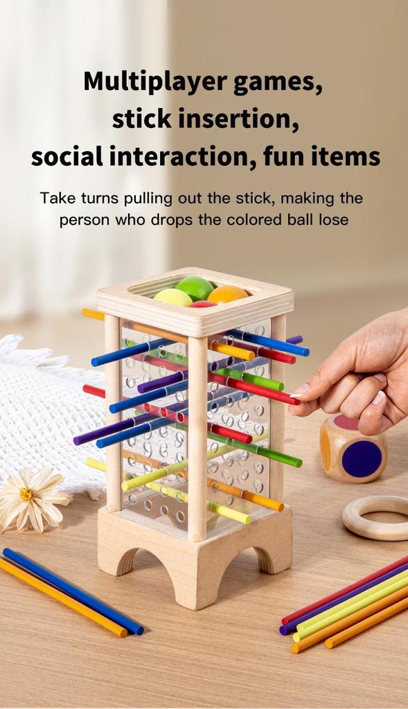 Montessori Wooden Pegging & Throwing Game: Color Recognition & Parent-Child Interaction Toy