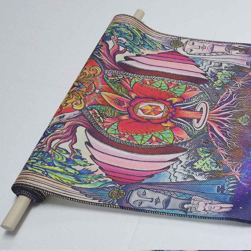 Seven Chakra Tapestry Vertical Wall Hanging Tree of Life Tapestry Tassel Yoga Meditation Tapestry for Bedroom Living Decoration