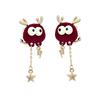 Серьги-гвоздики в китайском стиле, красный маленький лев, колокольчик, кулон, серьги, женские новогодние праздничные ювелирные изделия, подарок