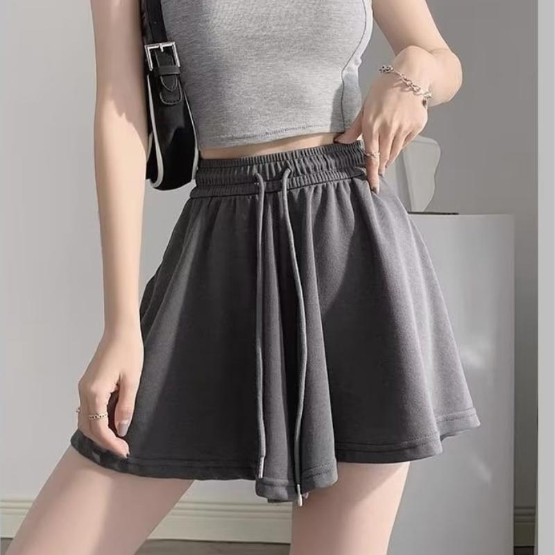 Мешковатые широкие шорты женские летние с высокой талией трапециевидной формы с пятиточечной юбкой брюки балетный стиль спортивные шорты модная женская одежда