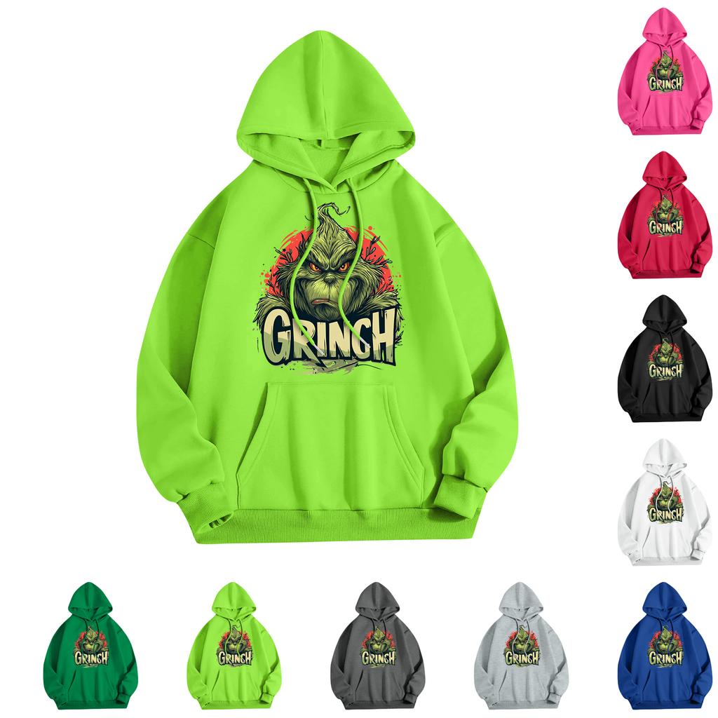 Women's Fashion Christmas Printed Casual Hooded Sweatshirt With Pockets