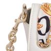 Versace Jeans Couture Шарф с принтом логотипа, галстук, клапан, полиэстер, кожа, маленькая круглая сумка-седло, сумка через плечо, средние женские сумки, белый 74VA4BAB-ZS467-003