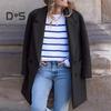 Женское зимнее пальто, двубортное, с отложным воротником, длинными рукавами, на пуговицах, кардиган, большие размеры, шерстяное пальто средней длины для активного отдыха