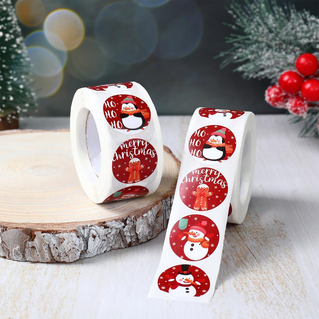 500 шт. Наклейки «Счастливого Рождества» 2025 Рождественская вечеринка Наклейки-пломбы Наклейки DIY Подарки Упаковка для выпечки Конверт Канцелярские товары Декор