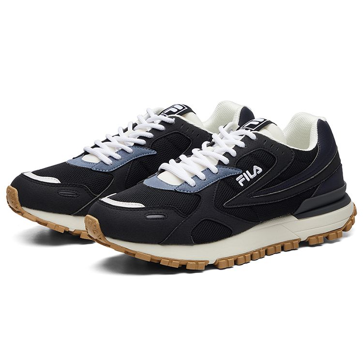 Fila Повседневные Удобные Сетчатые Амортизирующие Дышащие Низкие Кроссовки для Города и Бега Мужские кроссовки Черные Серые F12M041118FNB