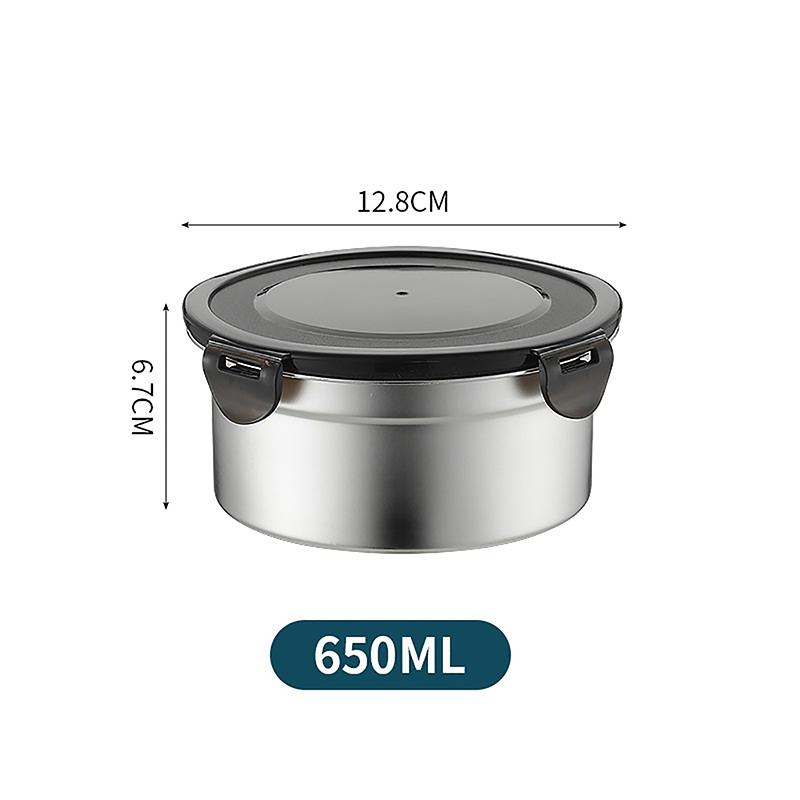 Контейнер для еды из нержавеющей стали, коробка для хранения свежих продуктов с герметичной крышкой, холодильник для хранения обедов и блюд, кухонный набор, круглая квадратная миска