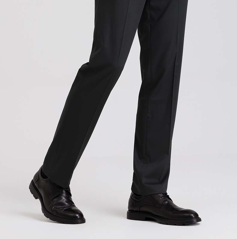 [Smooth and wrinkle resistant] Langdeng men's summer silk containing comfortable, elastic and easy to maintain business trousers
