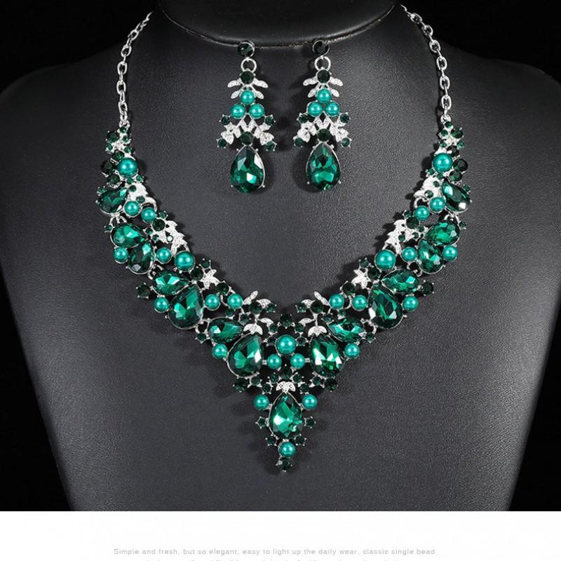 Womens 2-Piece Jewelry Set Alloy Elegant Vintage Wedding Bridal Accessories