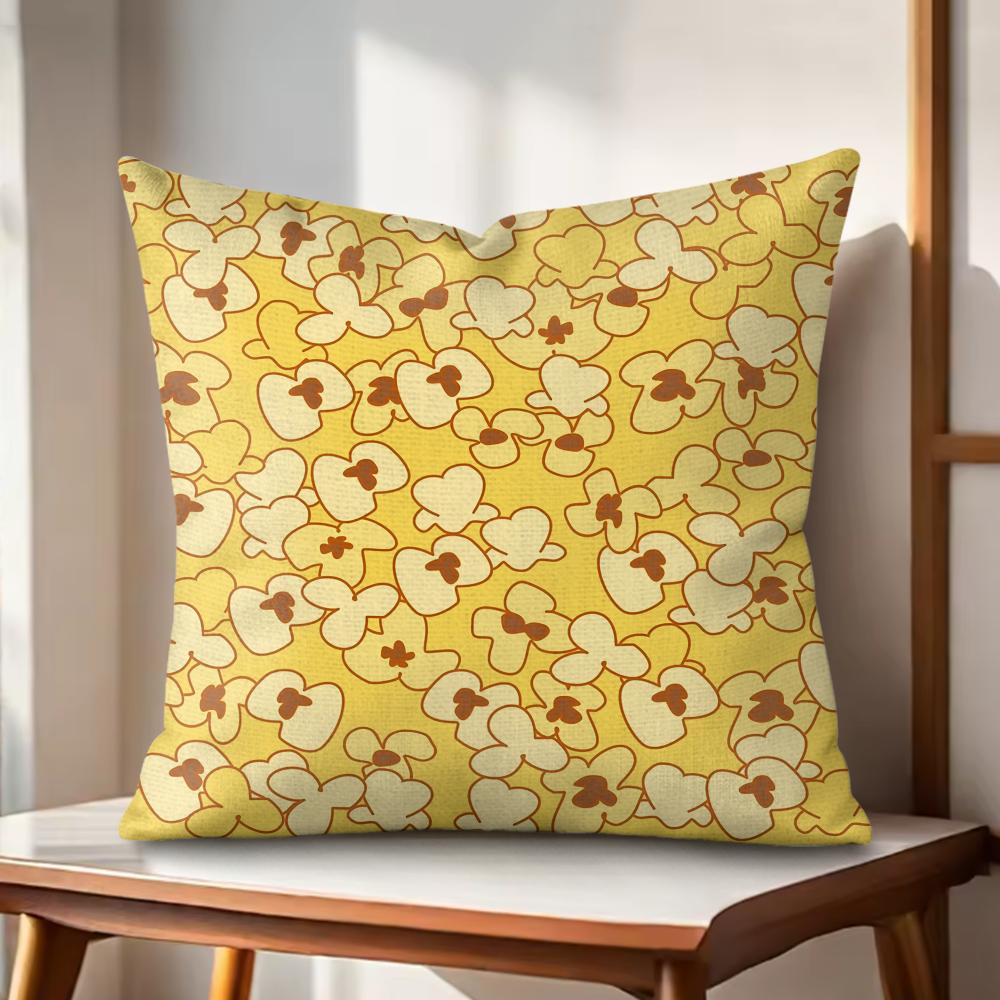 Classic Popcorn Cushion Cover Natural Linen Organic Fabric DoubleSided Printing Couch Pillow Covers Home Decor