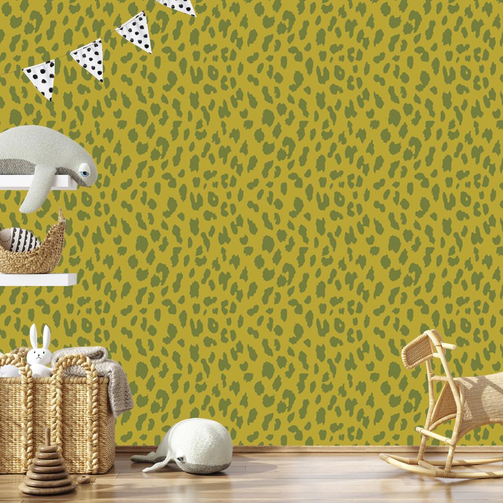 Green Leather Yellow Wallpaper for Living Room and Bedroom 50x1000
