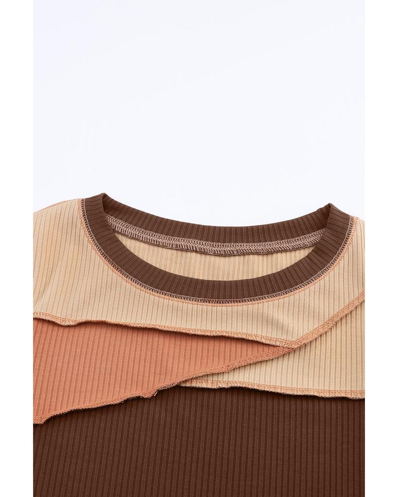 Azura Exchange Топ из трикотажного полотна в рубчик с цветными блоками