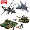 Военные Модели-Конструкторы: Истребитель-Вертолет и Основной Боевой Танк - Образовательный Набор Строительных Блоков Для Детей, Армейский Игровой Комплект