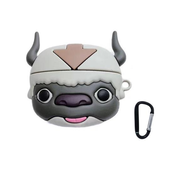 Защитный чехол для наушников Мягкий противоударный мультяшный Caw Anime Avatar Appa Bluetooth-совместимая гарнитура Силиконовый чехол с карабином для AirPods 1/2/Pro