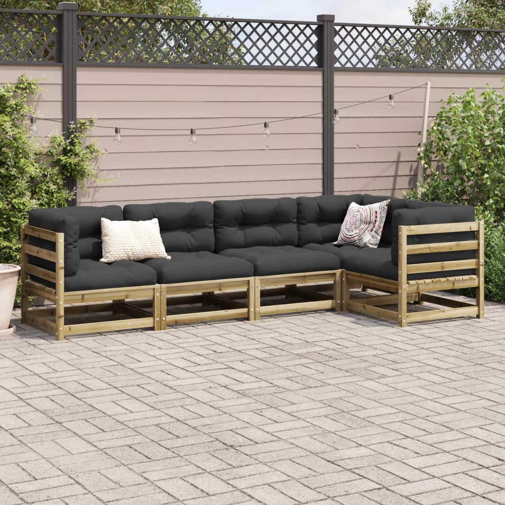 5 Piece Garden Sofa Set Pressure Treated Pine Wood