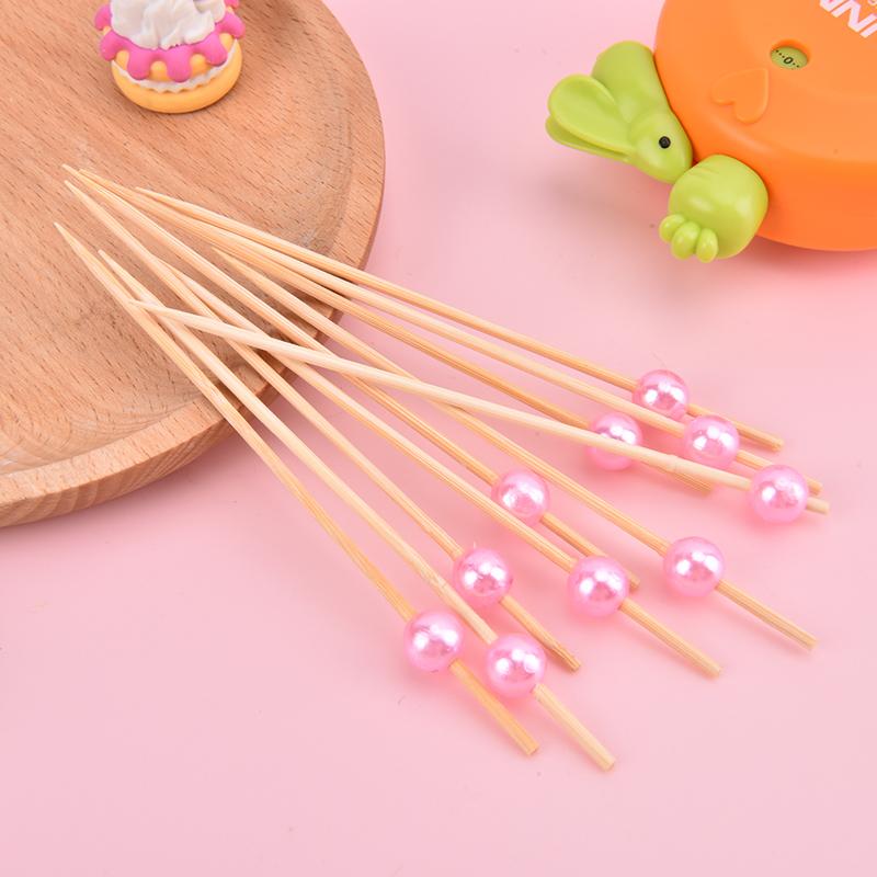 100 шт. жемчужные палочки для коктейлей, деревянные зубочистки, шпажка, вилка для закусок, выбор фруктов