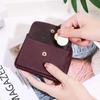 Ladies Leather Wallet Small Card Holder Leather Coin Purse Zipper Buckle Mini Coin Purse