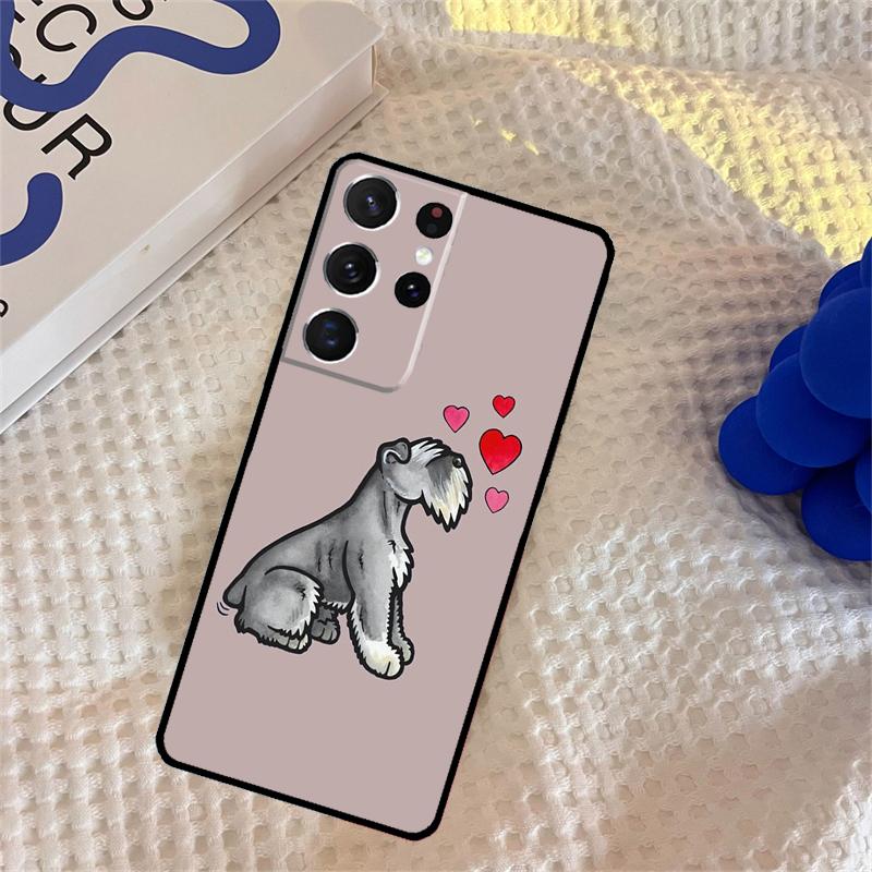 Cartoon Schnauzer Dog Phone Case For Samsung Galaxy S25 S24 Ultra S9 S10 S20 S22 S21 Plus S23 FE Portector Cover
