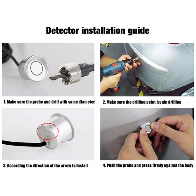 Video Parking Sensor Kit Car Reverse Backup Radar Assistance Auto Monitor Digital Display Car Monitor Buzzer Alert Alarm