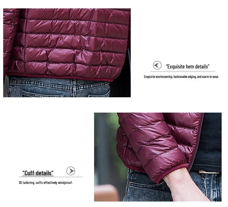 Мужская легкая пуховая куртка приталенного силуэта: Воротник-стойка, Коллекция Осень/Зима, Доступны большие размеры.