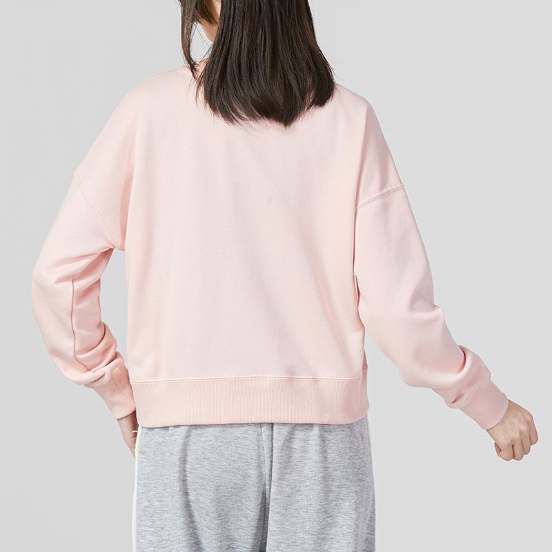 Puma Classics Metallic Logo Crew Sweatshirt Women Tops Pink 535276-66