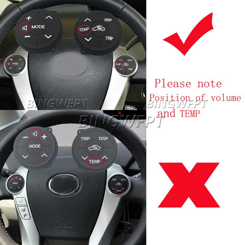 Автоаксессуары Кнопки управления на рулевом колесе Резиновые для Toyota Prius V 2013 (ZVW 40) Кнопка для Toyota Aqua 2012 2014