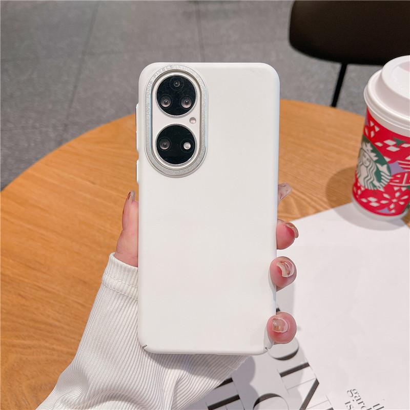 Для Huawei nova 12 Pro ультра прочная металлическая рамка с большим отверстием для объектива, ощущение кожи, чехол для ПК, защитная задняя крышка в виде ракушки