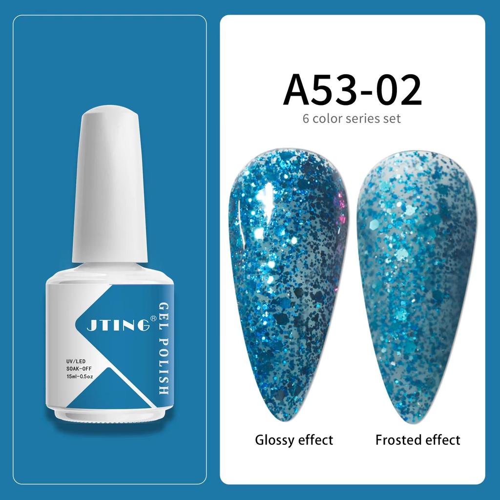 JTING Фабричный поставщик материалов для ногтей Набор гель-лаков для ногтей 6 цветов OEM Частная марка 15 мл УФ-гель-лак Индивидуальный логотип бренда