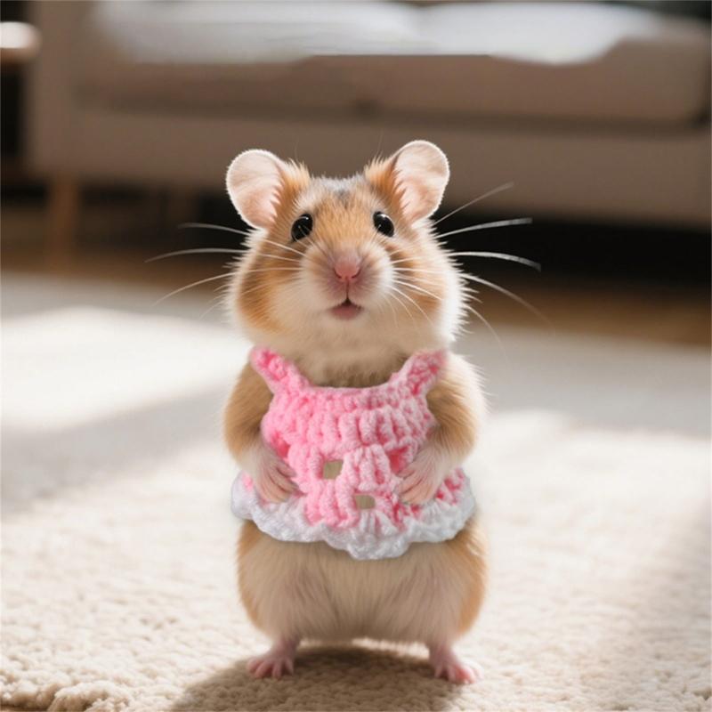 Hamster Dress Lovely Hand Knitted Pet Dress for Guinea Pigs Hamster ,Small Animals Dress Pet Clothes