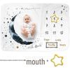 Moon-Shaped Double-Sided Flannel Baby Milestone Photography Blanket
