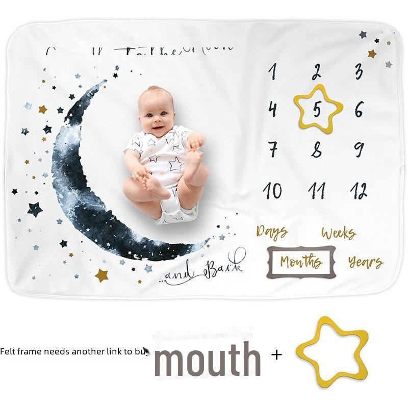 Двухстороннее фланелевое одеяло для фотосъемки Baby Milestone в форме луны