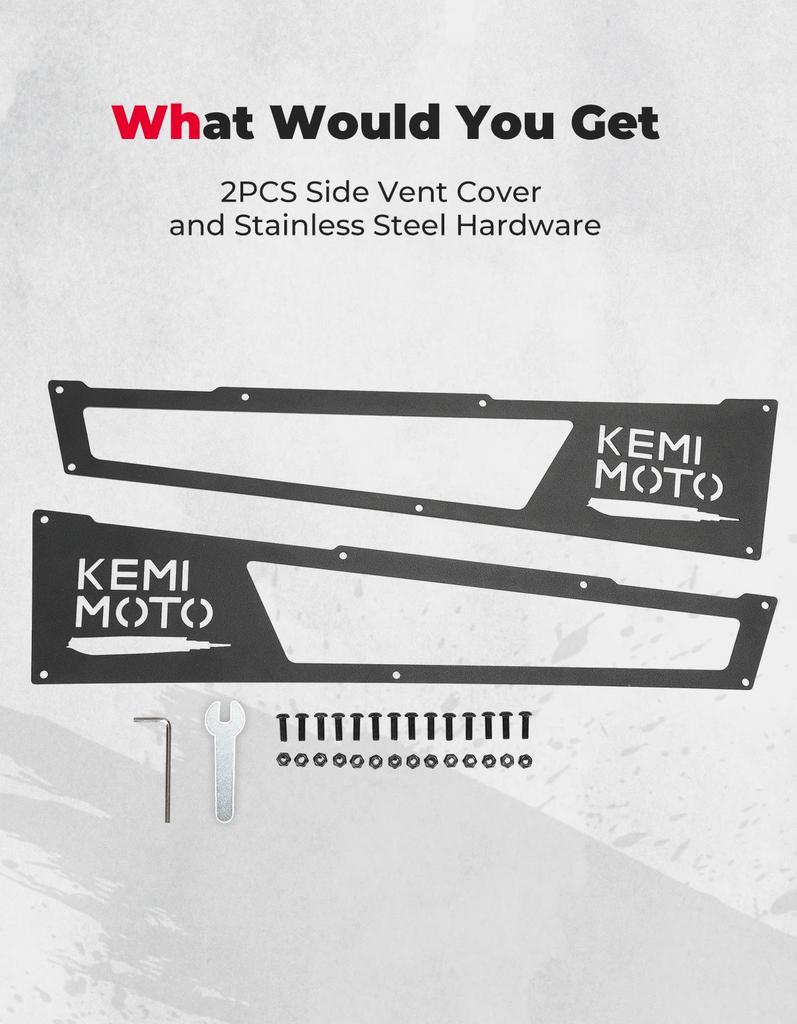 KEMIMOTO UTV 2PCS Aluminium Air Intake Grill Bezel Side Vent Covers Compatible with Polaris RZR XP 1000/ RZR XP 4 1000 2014-2023