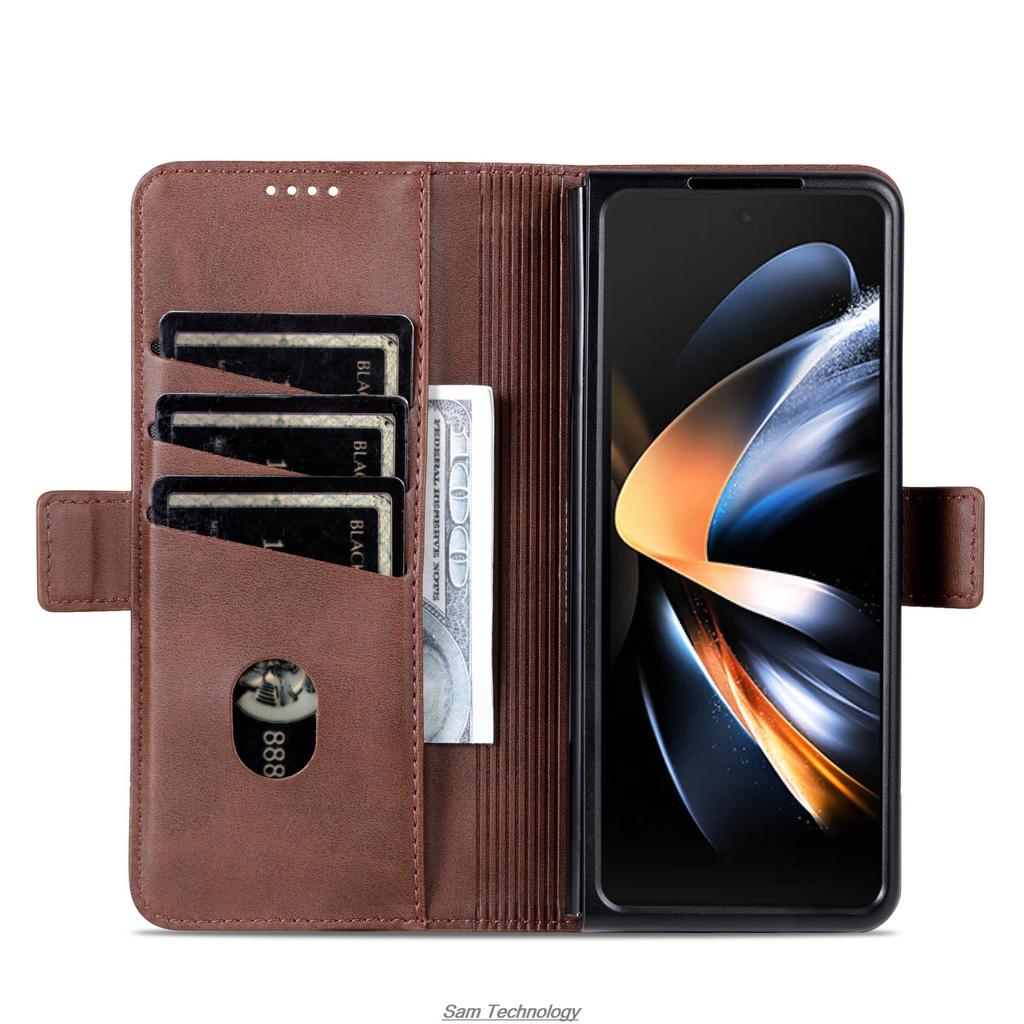 Роскошный магнитный адсорбционный кожаный чехол для Samsung Galaxy Z Fold5 / Z Fold 5 5G Flip Cover Защитный чехол Fundas Coque