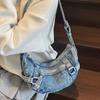 Джинсовая сумка-пельмень Lazy Wind Женская 2025 Новая Универсальная Сумка через плечо Большой вместимости Повседневная Дорожная Сумка Мессенджер