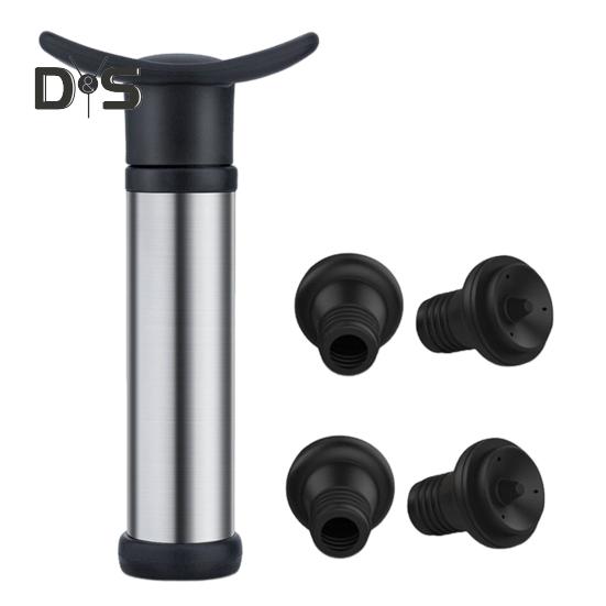 Вакуумный насос для сохранения вина с 4 пробками, укупорщик бутылок, набор из нержавеющей стали для сохранения свежести вина