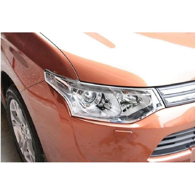 Подходит для mitsubishi outlander 2012 2013 2014 2015 ABS хромированная передняя головная фара крышка для бровей