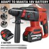 3 IN 1 Brushless Cordless Rotary Hammer Drill 588VF Rechargeable Electric Hammer Impact Drill for 18V Battery