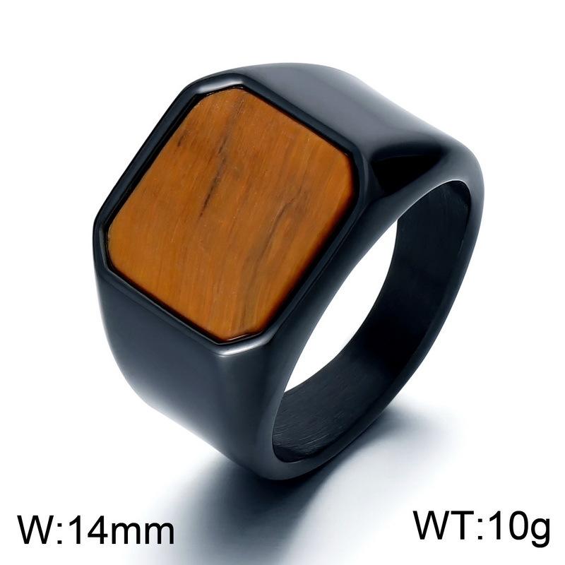 Мужское кольцо Bold Vintage Amber Stone Black Onyx из нержавеющей стали, квадратное, в стиле хип-хоп, готический, панк, байкерский аксессуар