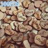 New 100pcs Rustic Wooden Love Heart Wedding Table Scatter Decoration Crafts