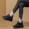 Fashion 8CM Women Platform Comfy Skate Boarding Autumn Chunky Sneakers Mixed Color Vulcanize Fashion Spring Genuine Leather Wedge Shoes