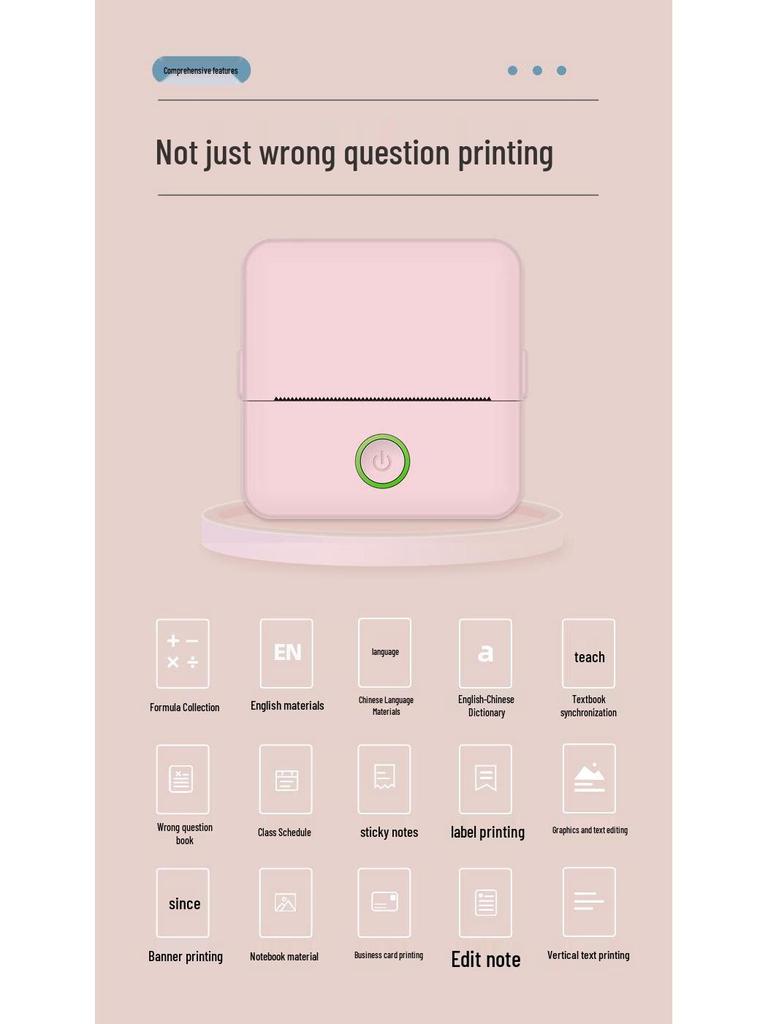 Portable Mini Bluetooth Thermal Printer for Students - Photo & Data Labels