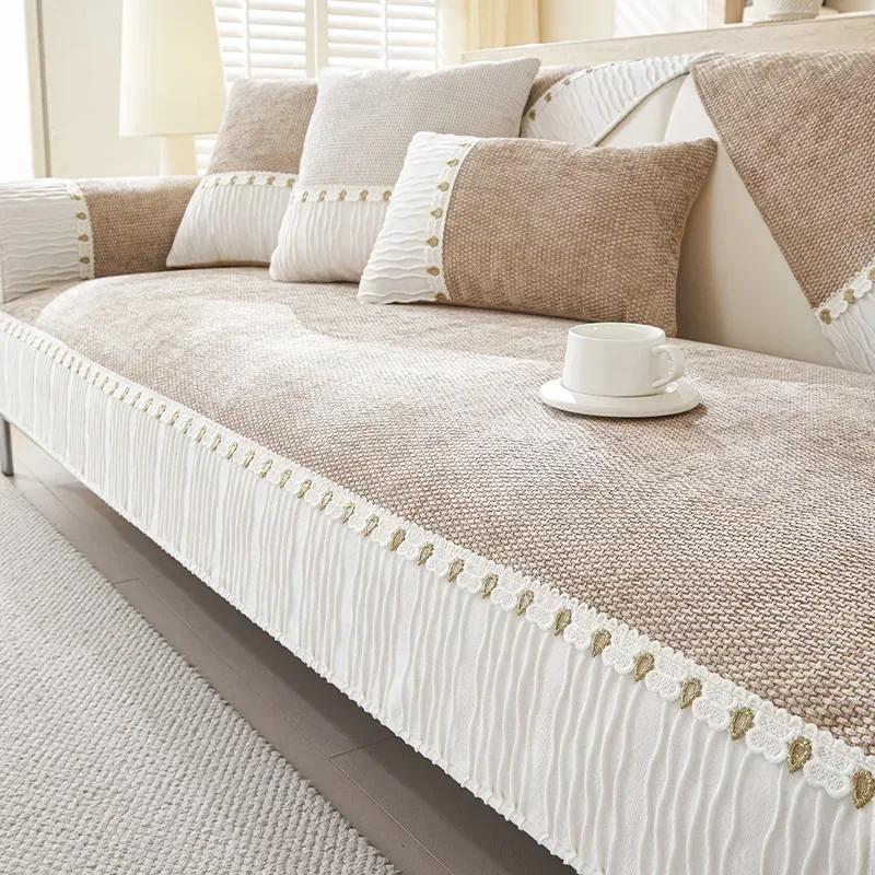 Чехол для дивана Nordic Soft Chenille, противоскользящий, универсальный, для дивана, полотенце для гостиной, пылезащитный, для дивана, защитный коврик для мебели