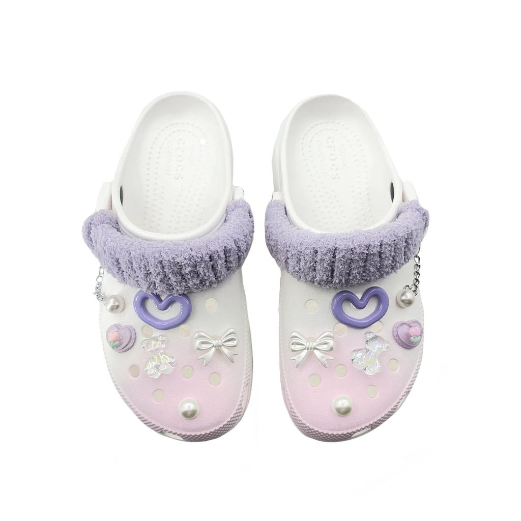 Crocs Классические клоги на платформе EVA Модный тренд Удобные Личность Простые Для города Обувь с отверстиями Унисекс Розовый