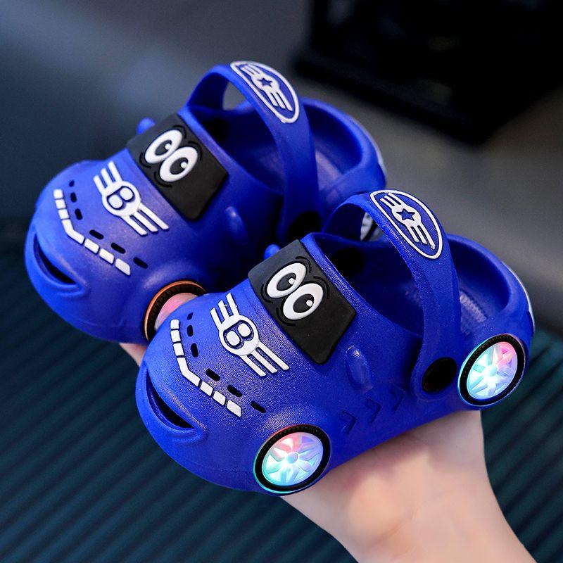 Летние детские светящиеся нескользящие сандалии-шлепанцы с мягкой подошвой для больших и маленьких детей, для ванной, детские шлепанцы, новинка