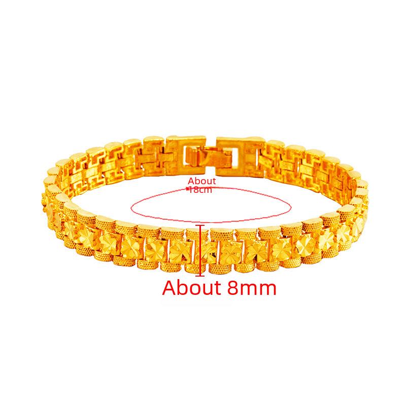 Роскошная имитация 24-каратного золота толстая цепочка для часов, мужские и женские украшения