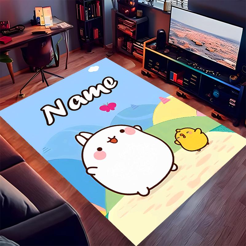 Custom personalization Molang Print Area Rug - Soft, Washable Non-Slip Indoor Mat,Living Room,Home&Office Decorative Rug