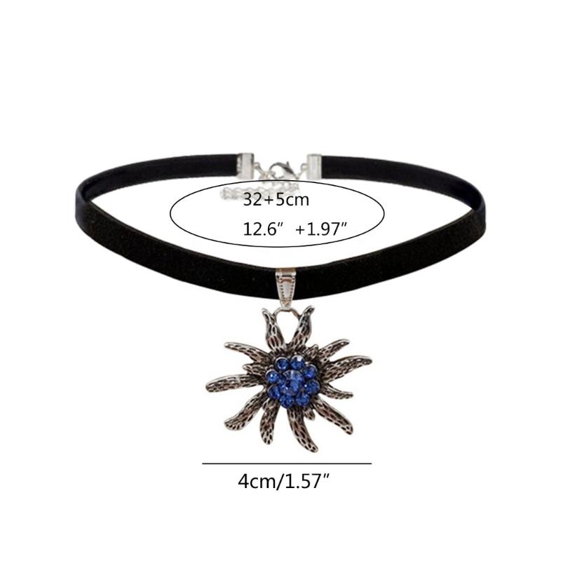 Традиционное винтажное ожерелье с эдельвейсом, модное ожерелье с подвеской в виде цветка, женский чокер, цепочка для ключиц, ювелирное изделие, подарок